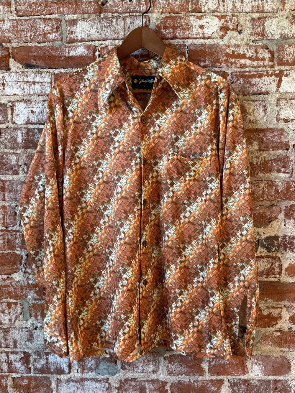 Vintage 70s Johnny Miller Long Sleeve Print Maximalist Size Large
